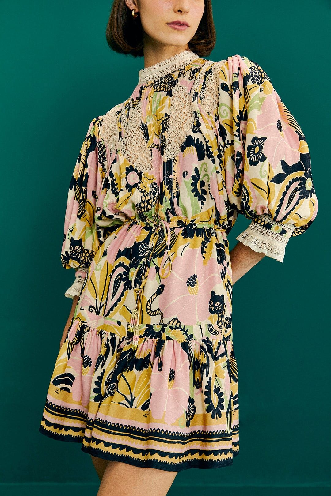 Sand Vintage Forest Mini Dress sold by FARM Rio product image thumbnail 3