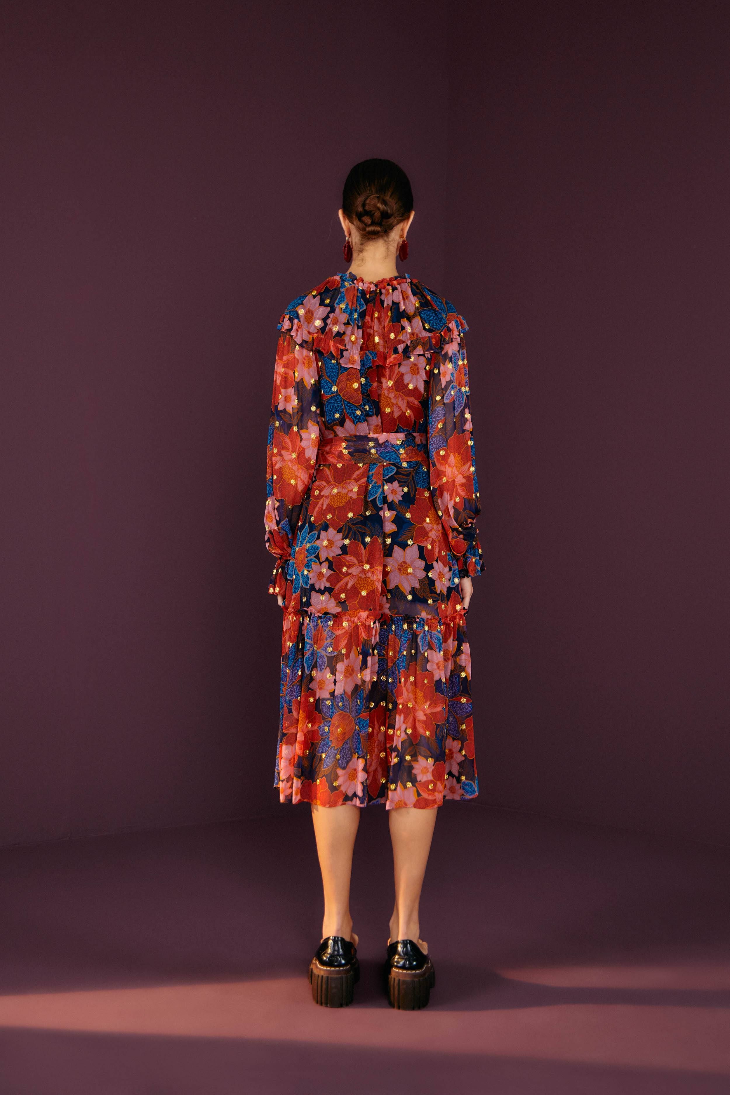 Navy Garden Lenzing™ Ecovero™ Viscose Midi Dress sold by FARM Rio product image thumbnail 2