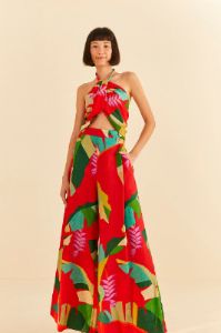Red Heliconia Pants sold by FARM Rio