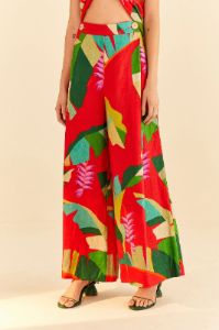 Red Heliconia Pants sold by FARM Rio