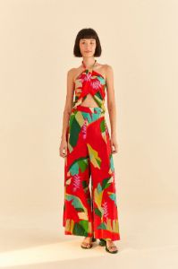 Red Heliconia Pants sold by FARM Rio