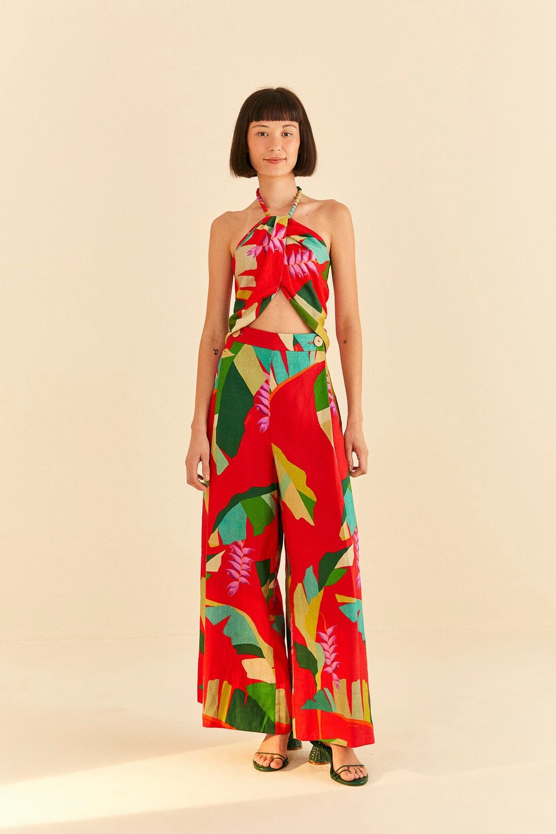 Red Heliconia Pants sold by FARM Rio product image thumbnail 2