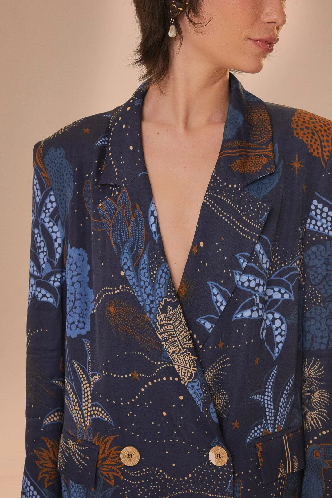 Navy Blue Night Jungle Blazer sold by FARM Rio product image thumbnail 3