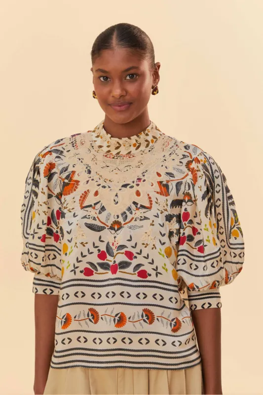 Sand Palms Paradise High Neck Blouse sold by FARM Rio