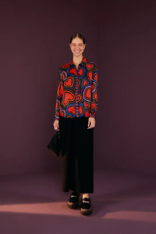 Rainbow Wild Hearts Lenzing™ Ecovero™ Viscose Shirt sold by FARM Rio