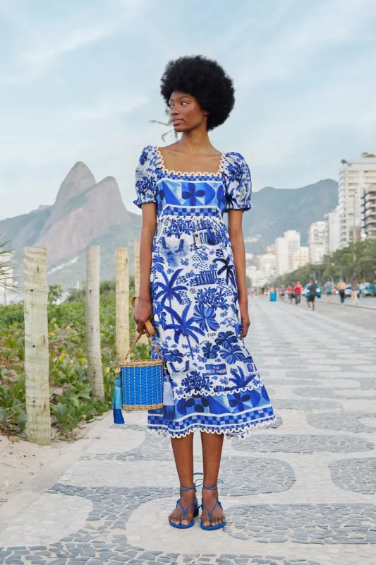 Sweet Rio Puff Sleeve Midi Dress sold by FARM Rio
