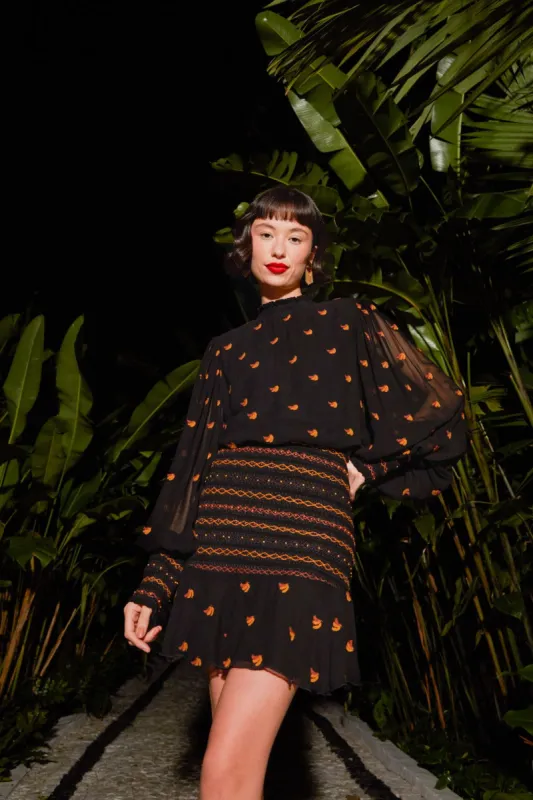 Lurex Bananas Embroidered Mini Dress sold by FARM Rio