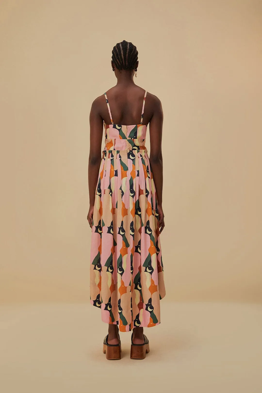 The Kiss Multicolor Sleeveless Midi Dress sold by FARM Rio product image thumbnail 4