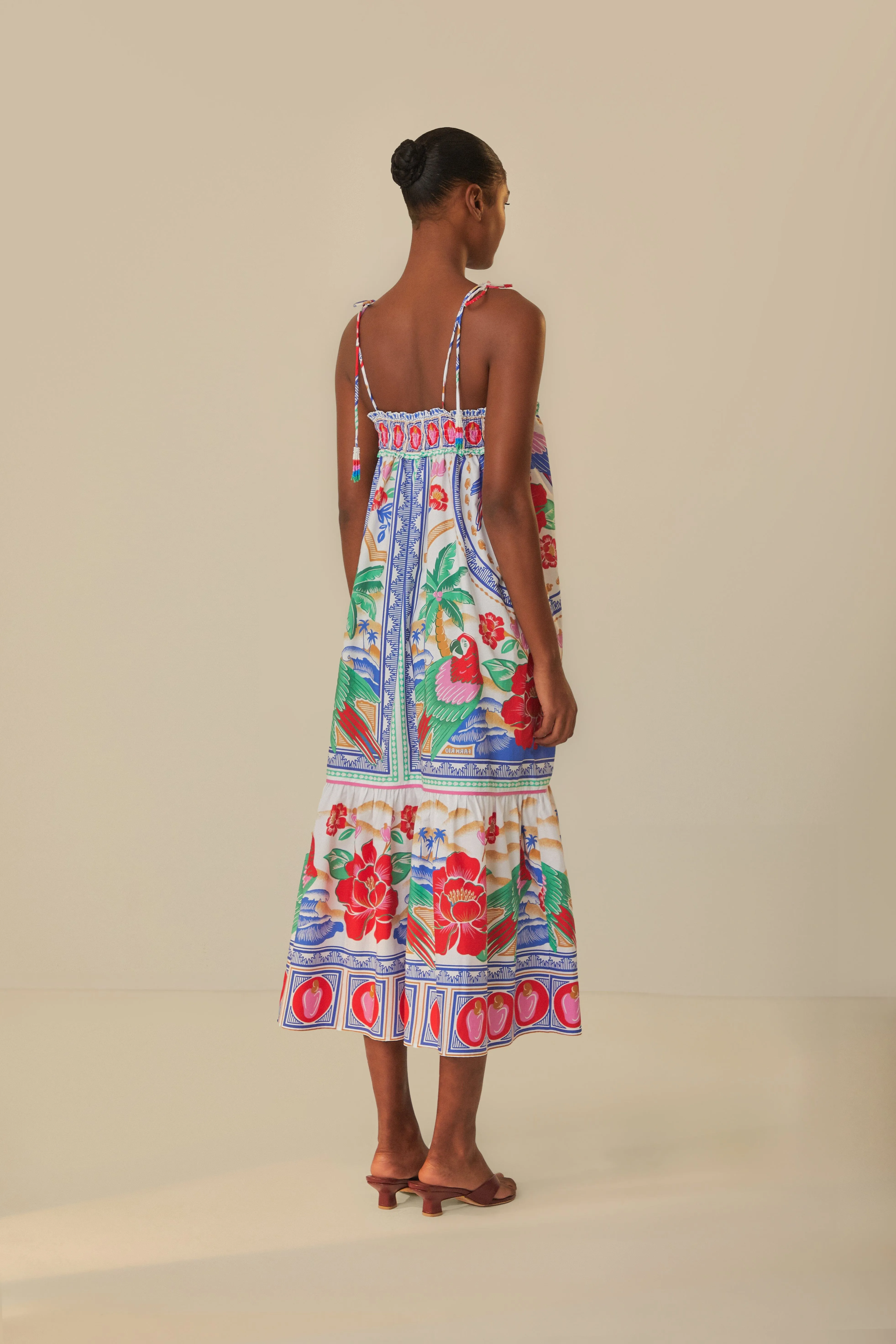 Off-White Flowers Beach Maxi Dress sold by FARM Rio product image thumbnail 3