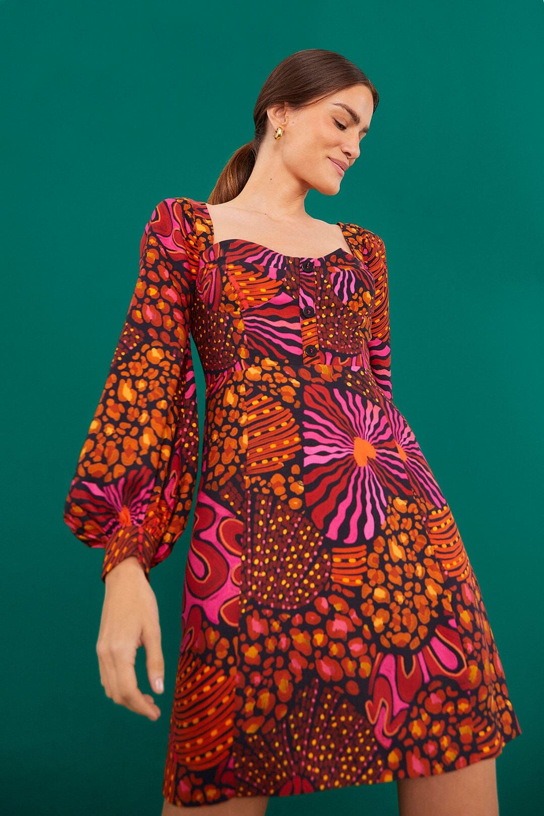 Leopard Hearts Mini Dress sold by FARM Rio