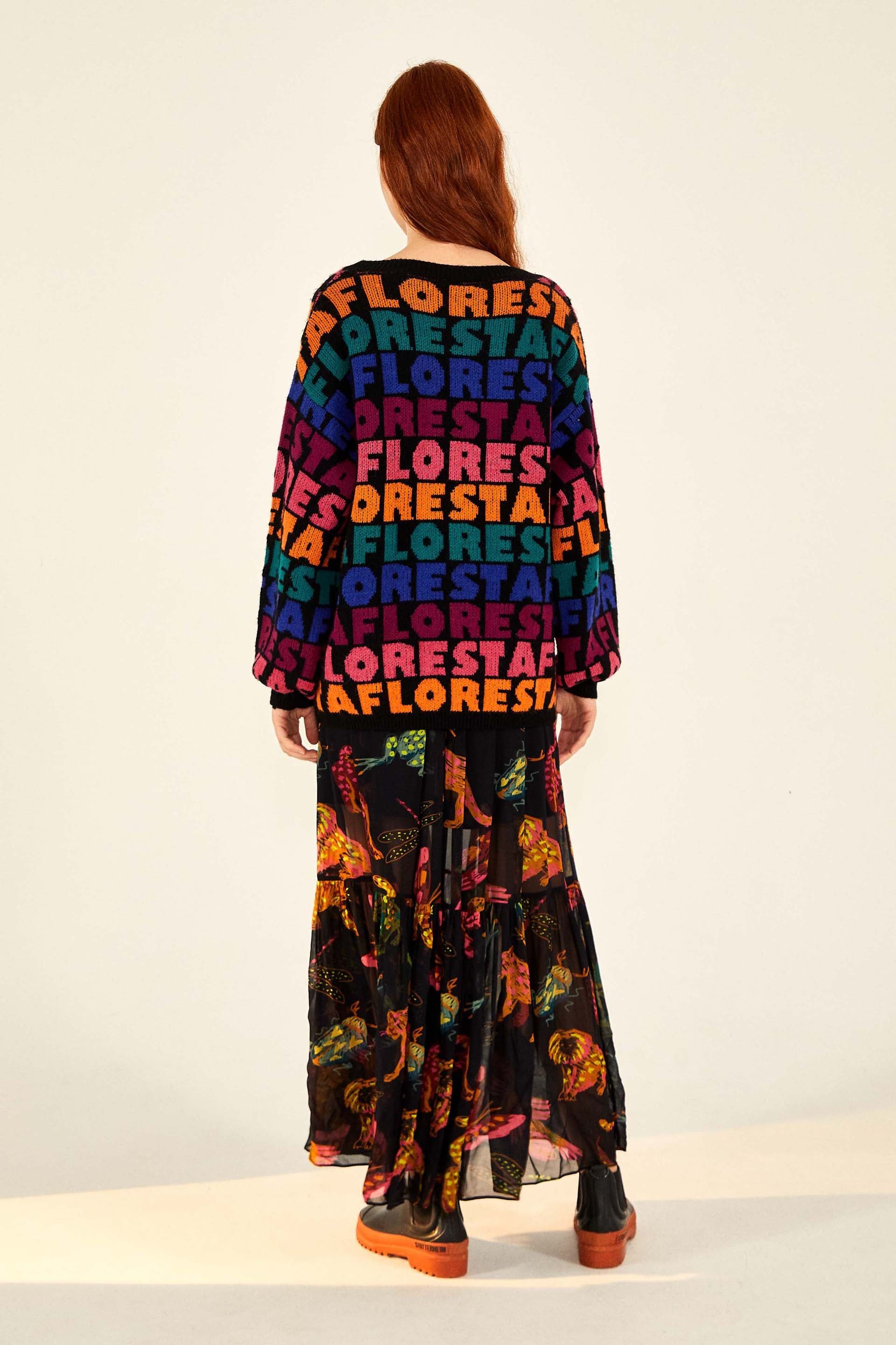 RAINBOW FLORESTA TRICOT BLACK sold by FARM Rio product image thumbnail 2