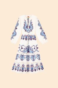 Off-White Navy Embroidered Midi Dress sold by FARM Rio