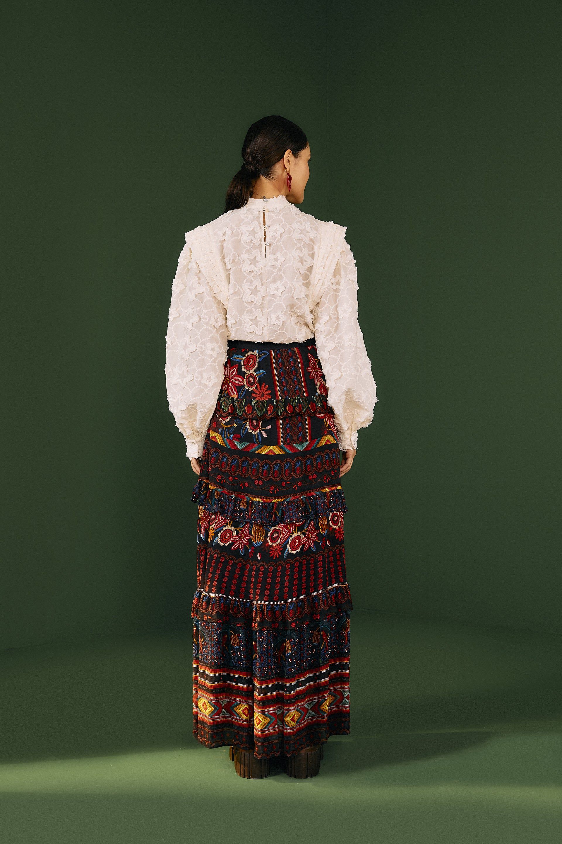 Black Fruit Paradise Maxi Skirt sold by FARM Rio product image thumbnail 2