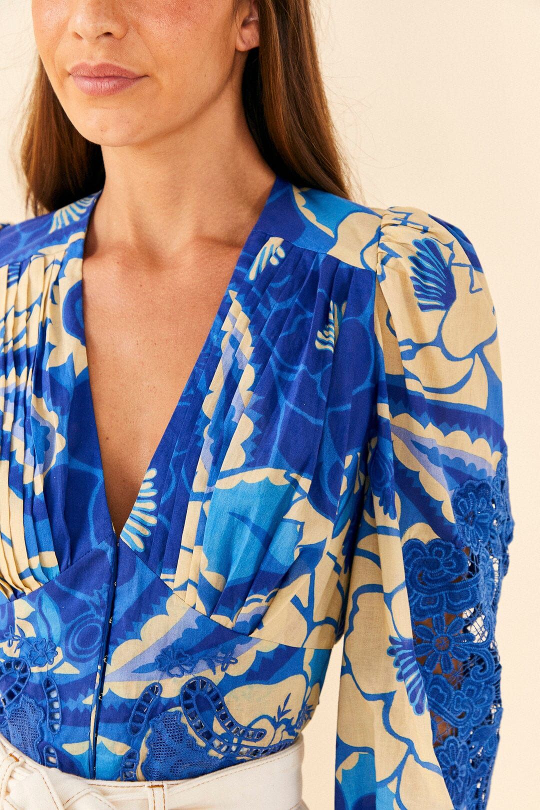 Blue Tropical Groove Blouse sold by FARM Rio product image thumbnail 2