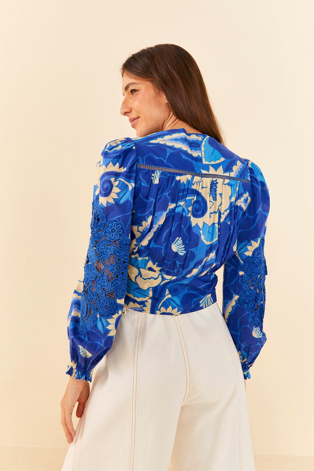 Blue Tropical Groove Blouse sold by FARM Rio product image thumbnail 3