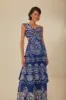 Blue Flower Richelieu Euroflax™ Premium Linen Midi Dress sold by FARM Rio