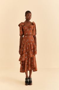 Caramel Embroidered Horses Crop Top sold by FARM Rio