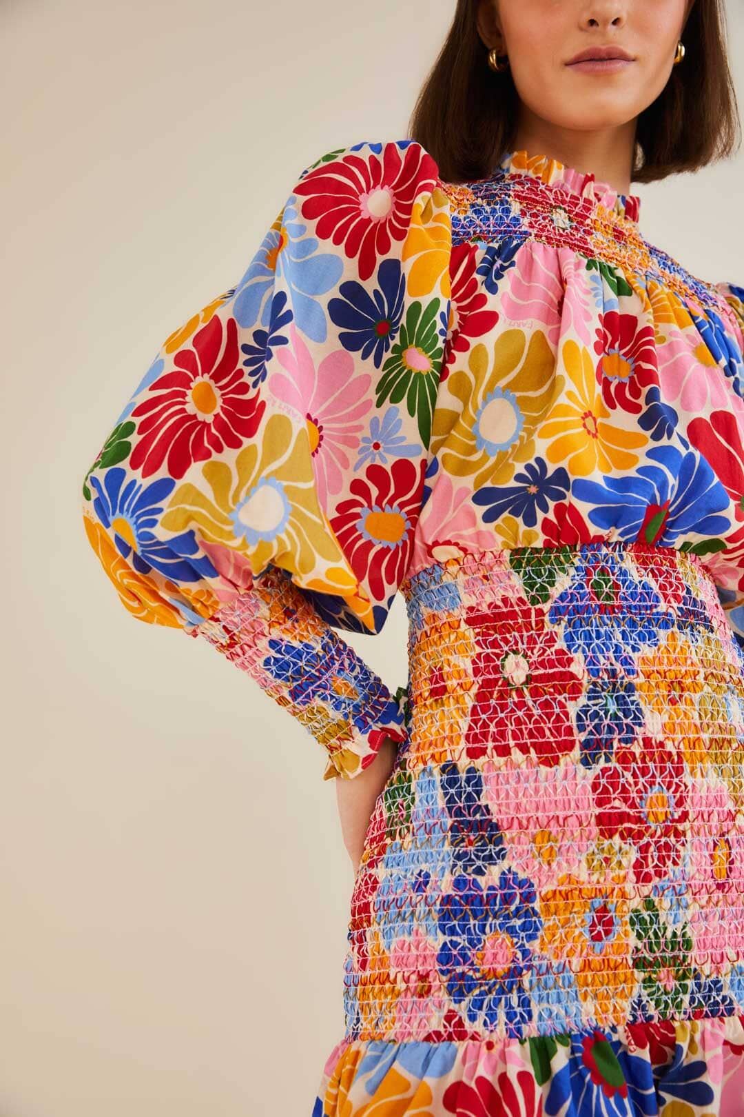 Sand Sunny Daisies Mini Dress sold by FARM Rio product image thumbnail 2