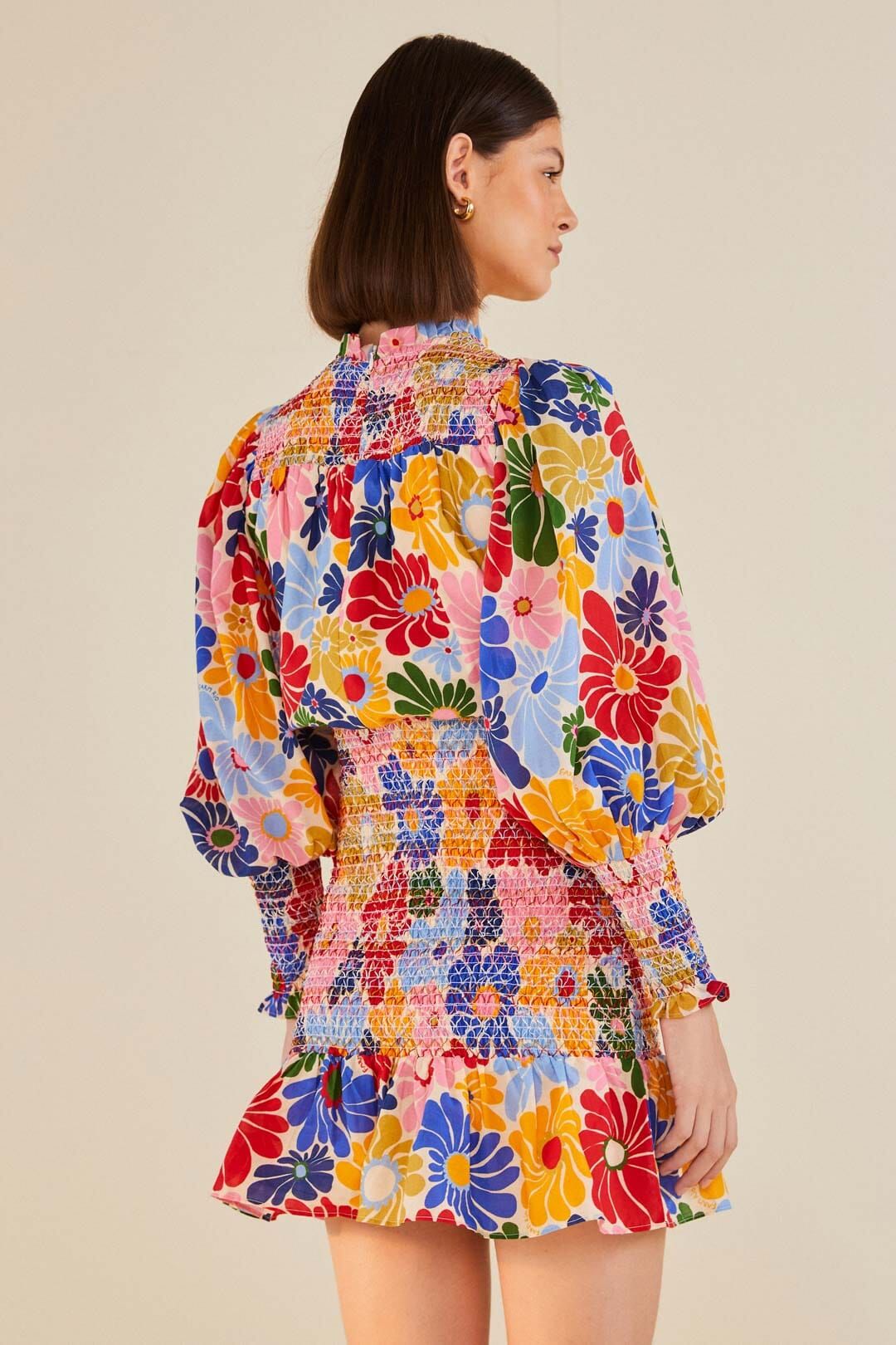 Sand Sunny Daisies Mini Dress sold by FARM Rio product image thumbnail 3