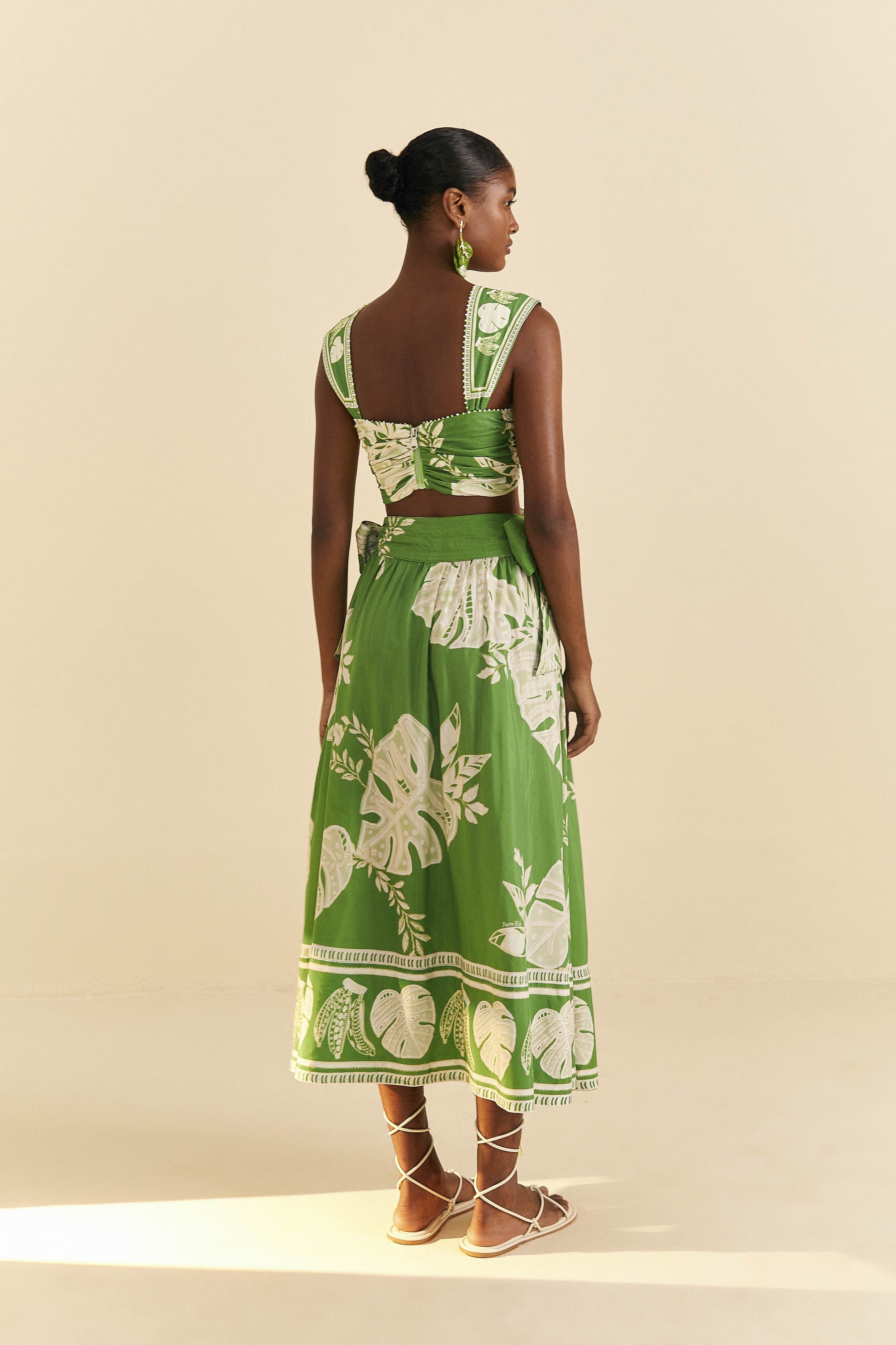 Green Lace Monsteras Crop Top sold by FARM Rio product image thumbnail 4