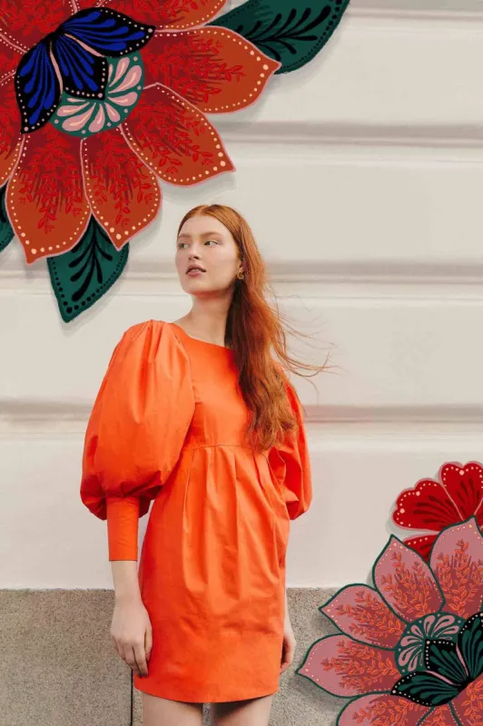 Orange Open Back Mini Dress sold by FARM Rio