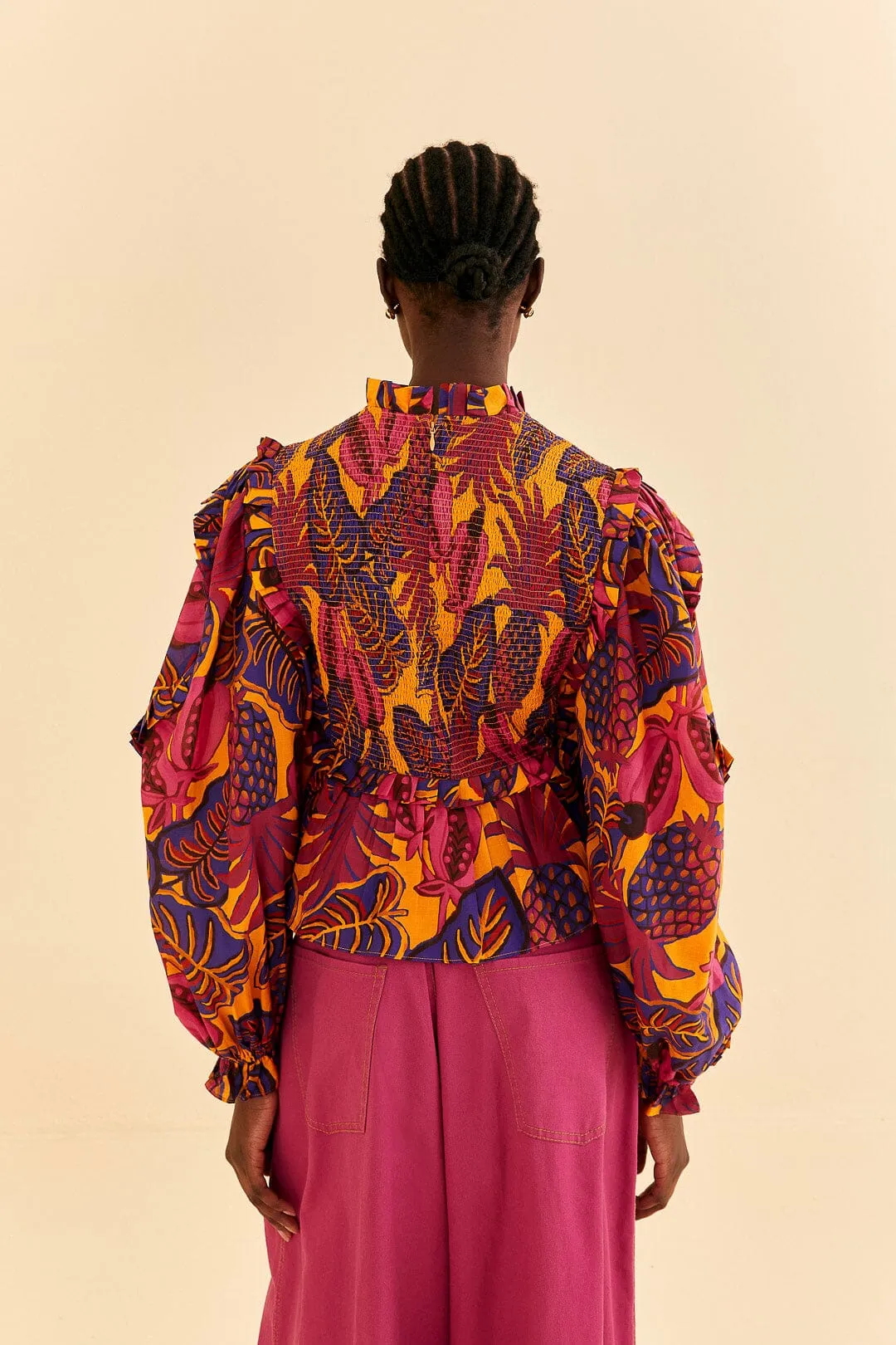 Yellow Fruit Dream Long Sleeve Blouse sold by FARM Rio product image thumbnail 4