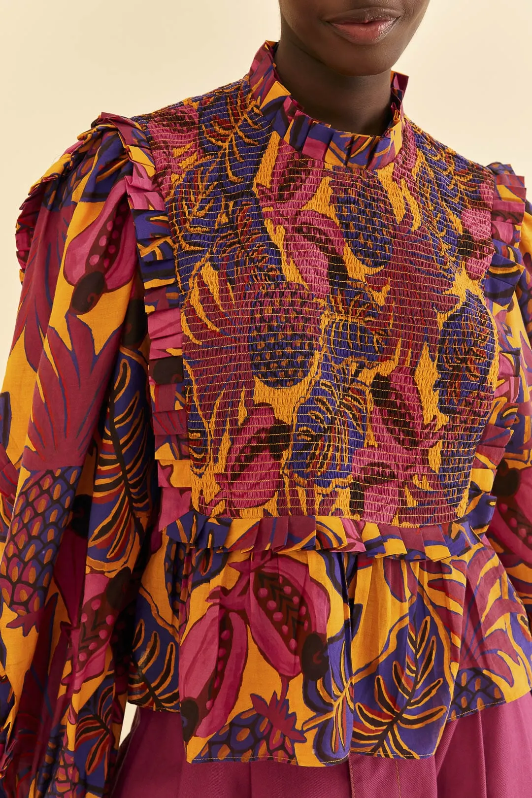 Yellow Fruit Dream Long Sleeve Blouse sold by FARM Rio product image thumbnail 3