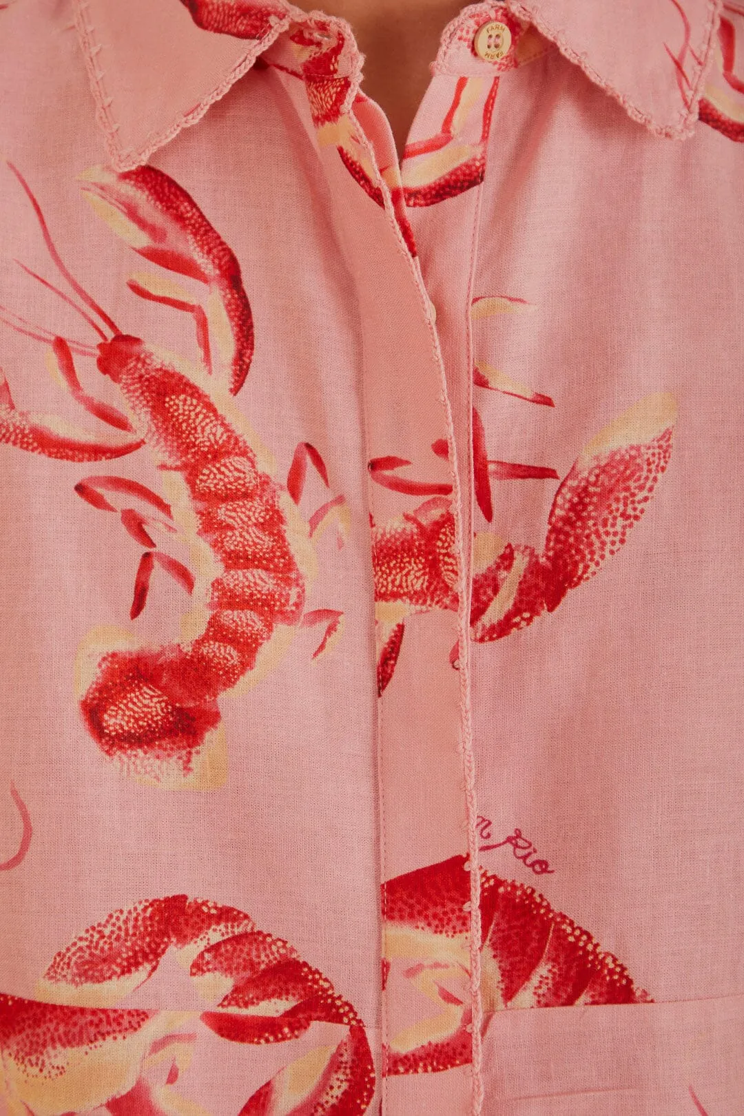 Pink Lobsters Shirt sold by FARM Rio product image thumbnail 5