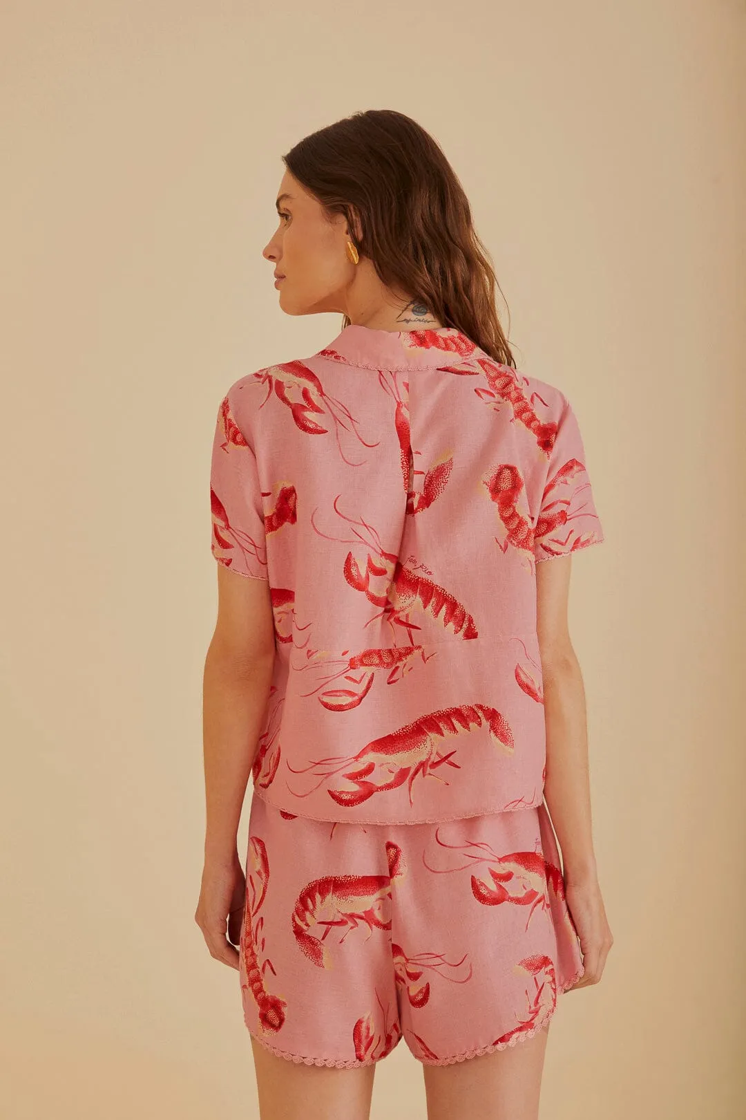 Pink Lobsters Shirt sold by FARM Rio product image thumbnail 4