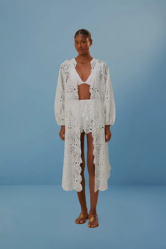 White Eyelet Kimono sold by FARM Rio