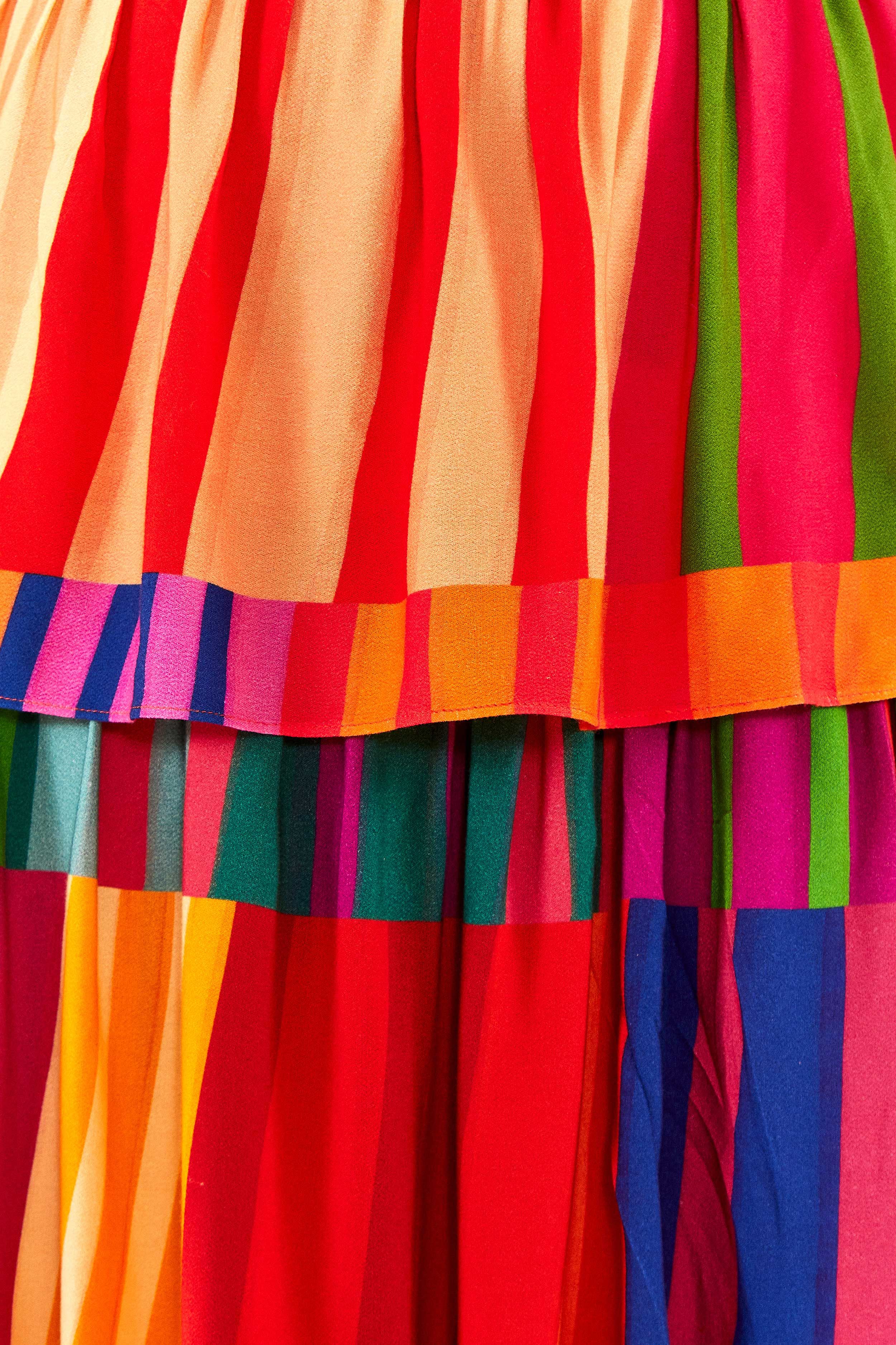 Sunset Stripes Lenzing™ Ecovero™ Viscose Midi Skirt sold by FARM Rio product image thumbnail 4
