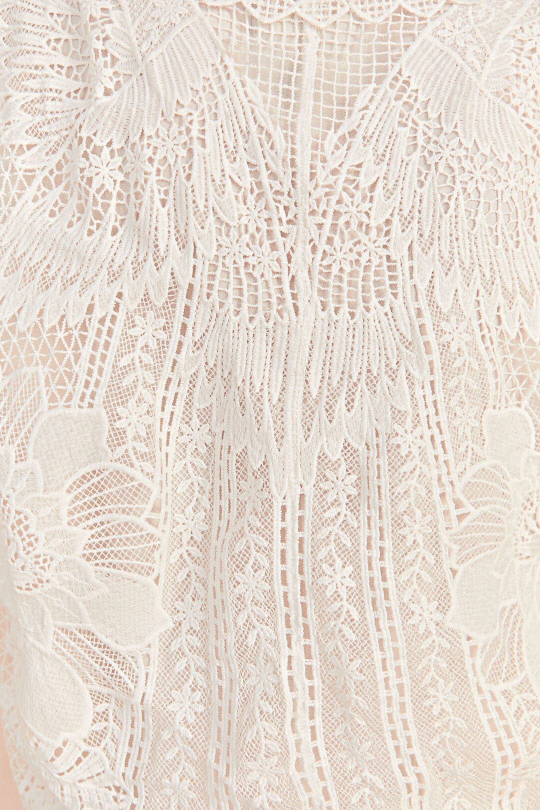 Off-White Guipure Collar Blouse sold by FARM Rio product image thumbnail 5