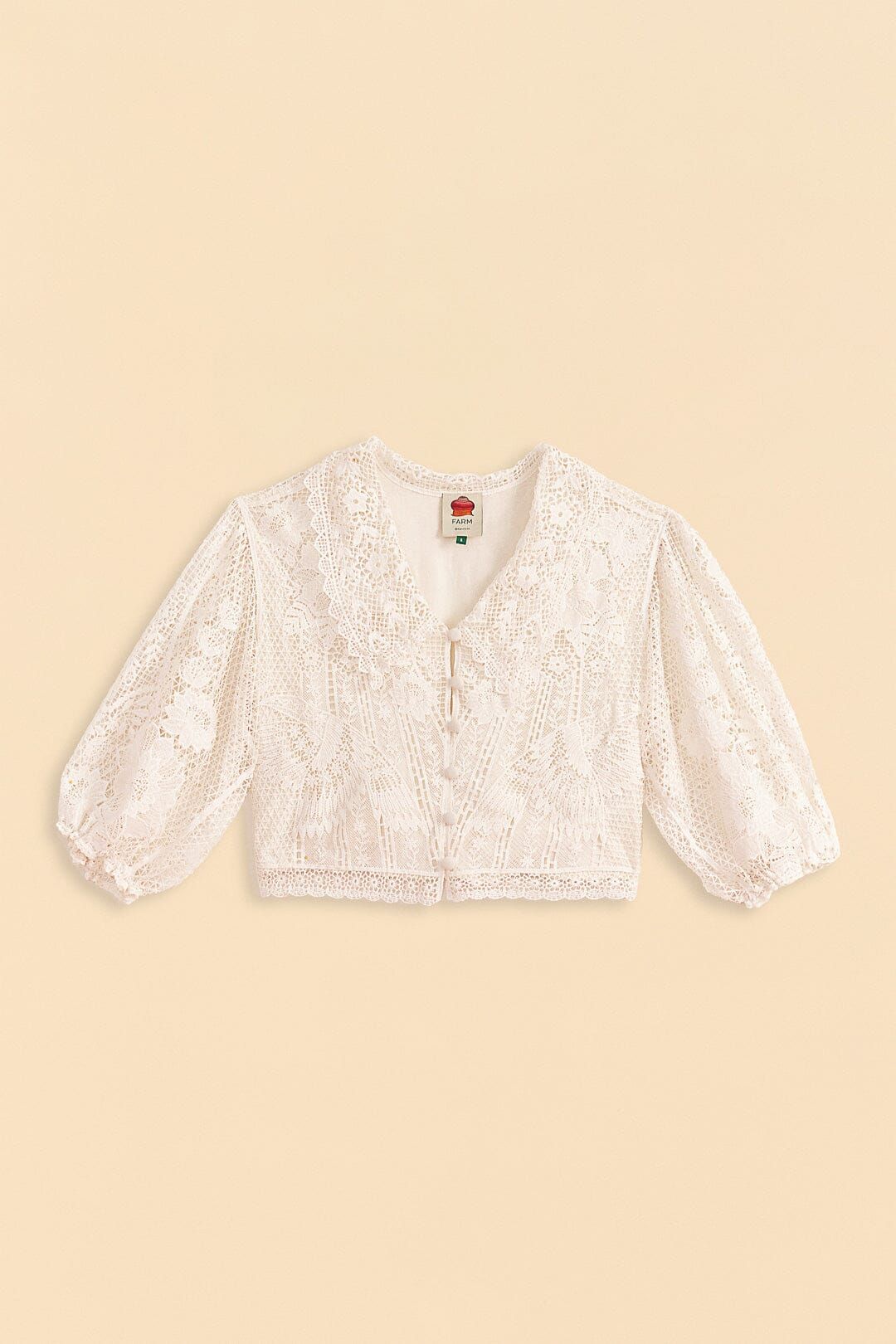 Off-White Guipure Collar Blouse sold by FARM Rio product image thumbnail 6