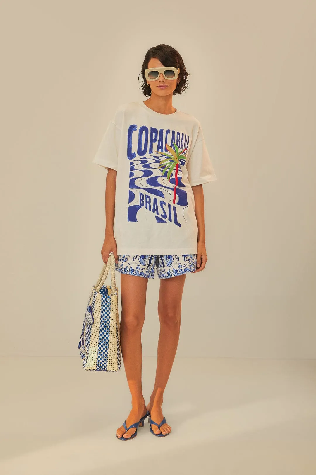 Off-White Copacabana Organic Cotton Relaxed T-Shirt sold by FARM Rio product image thumbnail 2