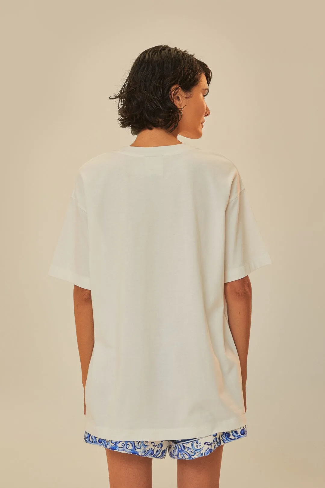 Off-White Copacabana Organic Cotton Relaxed T-Shirt sold by FARM Rio product image thumbnail 3