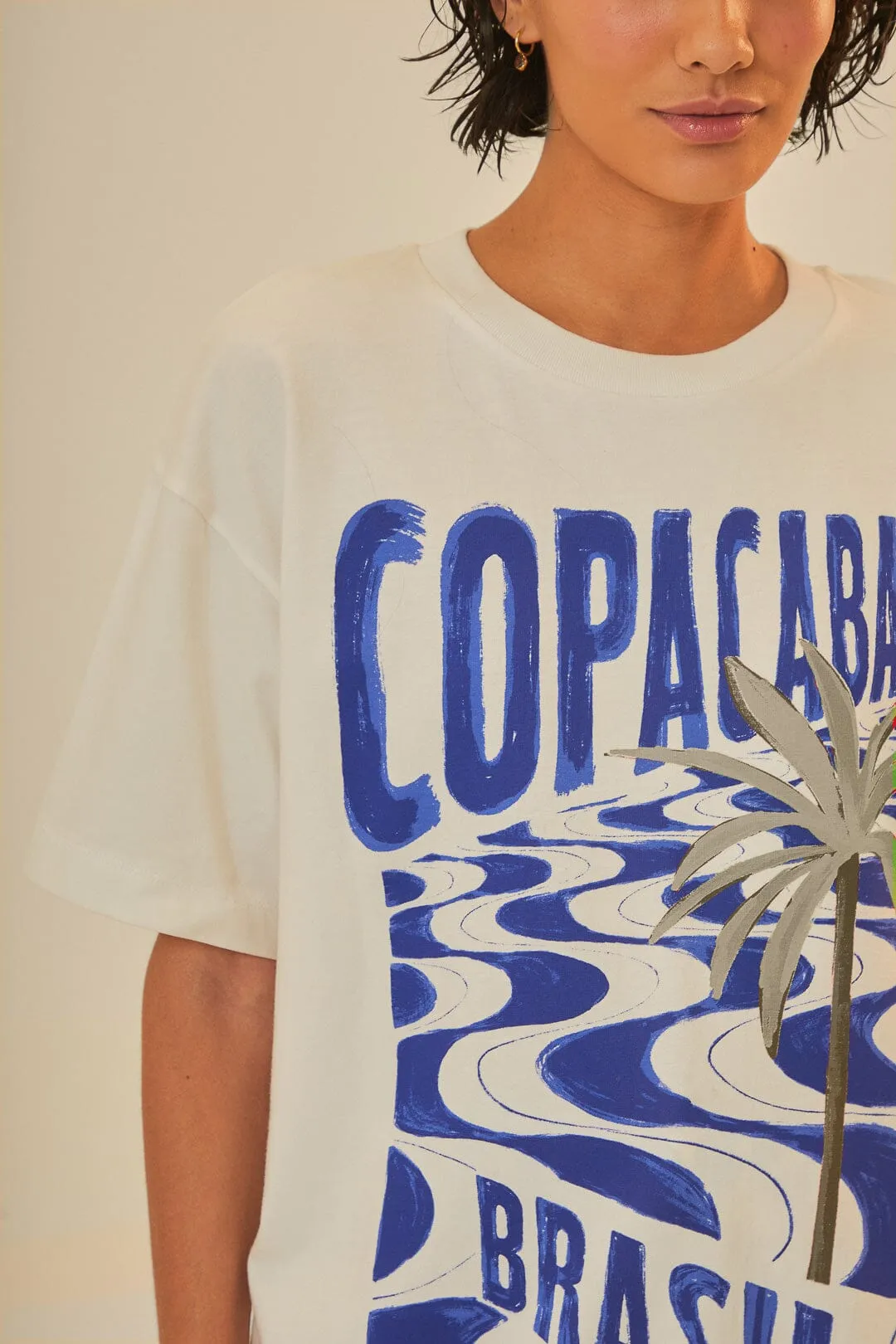 Off-White Copacabana Organic Cotton Relaxed T-Shirt sold by FARM Rio product image thumbnail 4