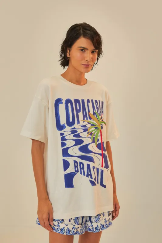 Off-White Copacabana Organic Cotton Relaxed T-Shirt sold by FARM Rio