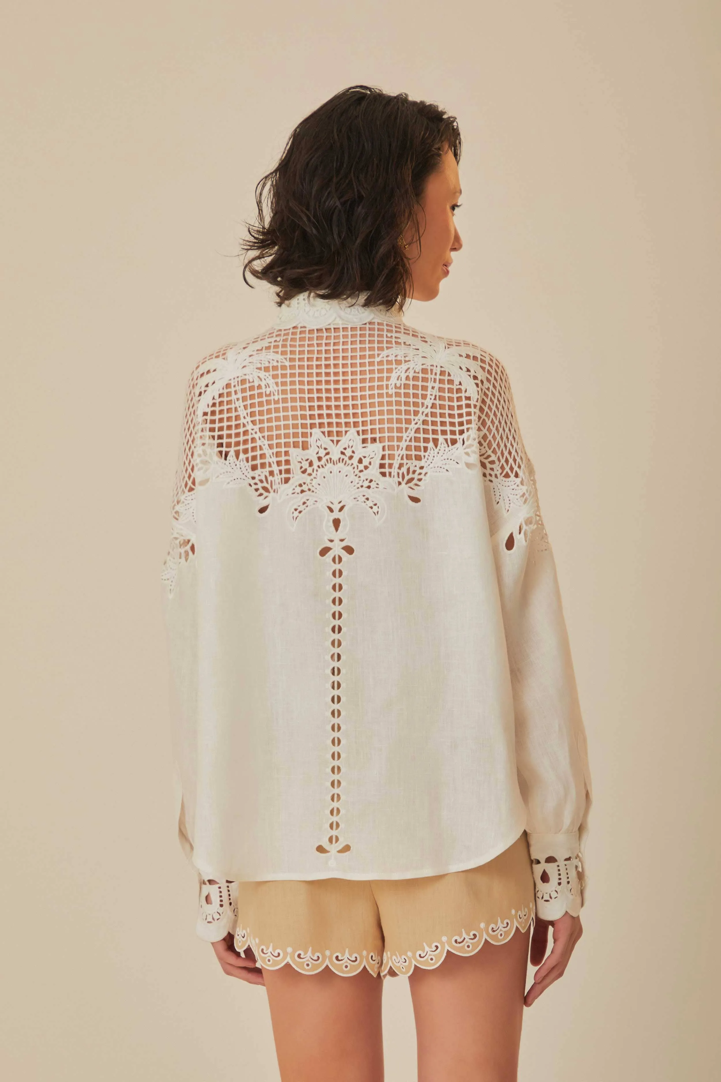 White Palms Richelieu Euroflax™ Premium Linen Shirt sold by FARM Rio product image thumbnail 4