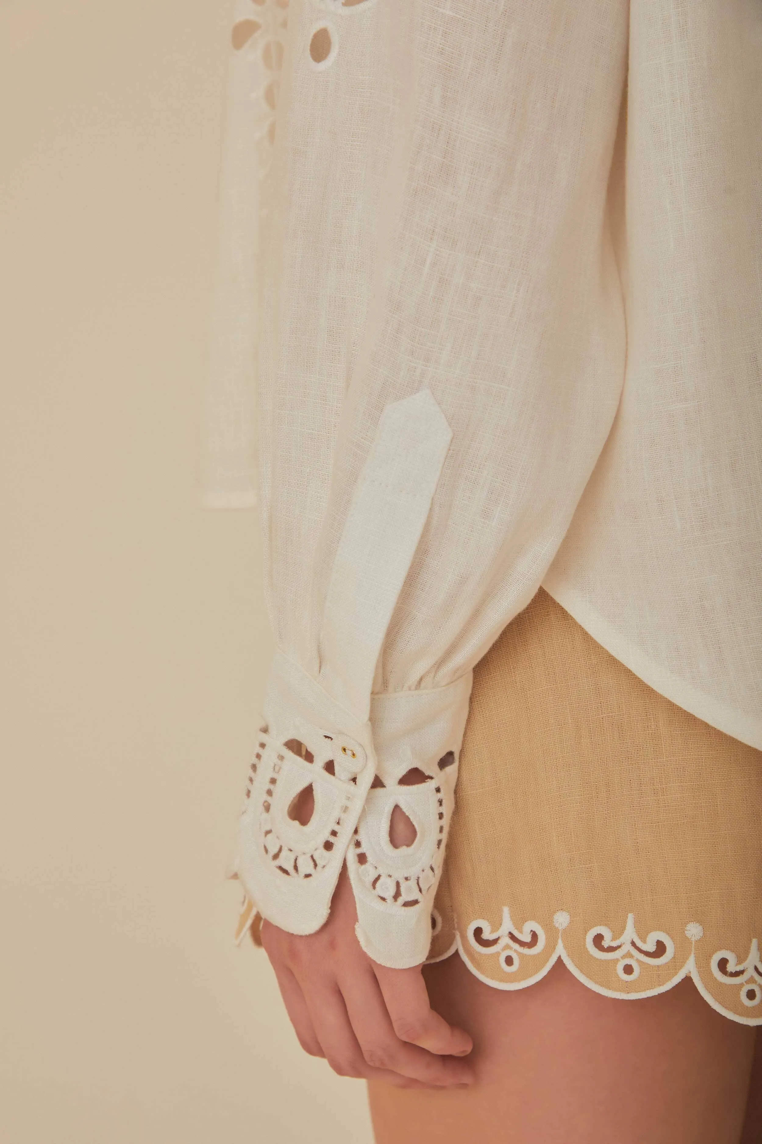 White Palms Richelieu Euroflax™ Premium Linen Shirt sold by FARM Rio product image thumbnail 5