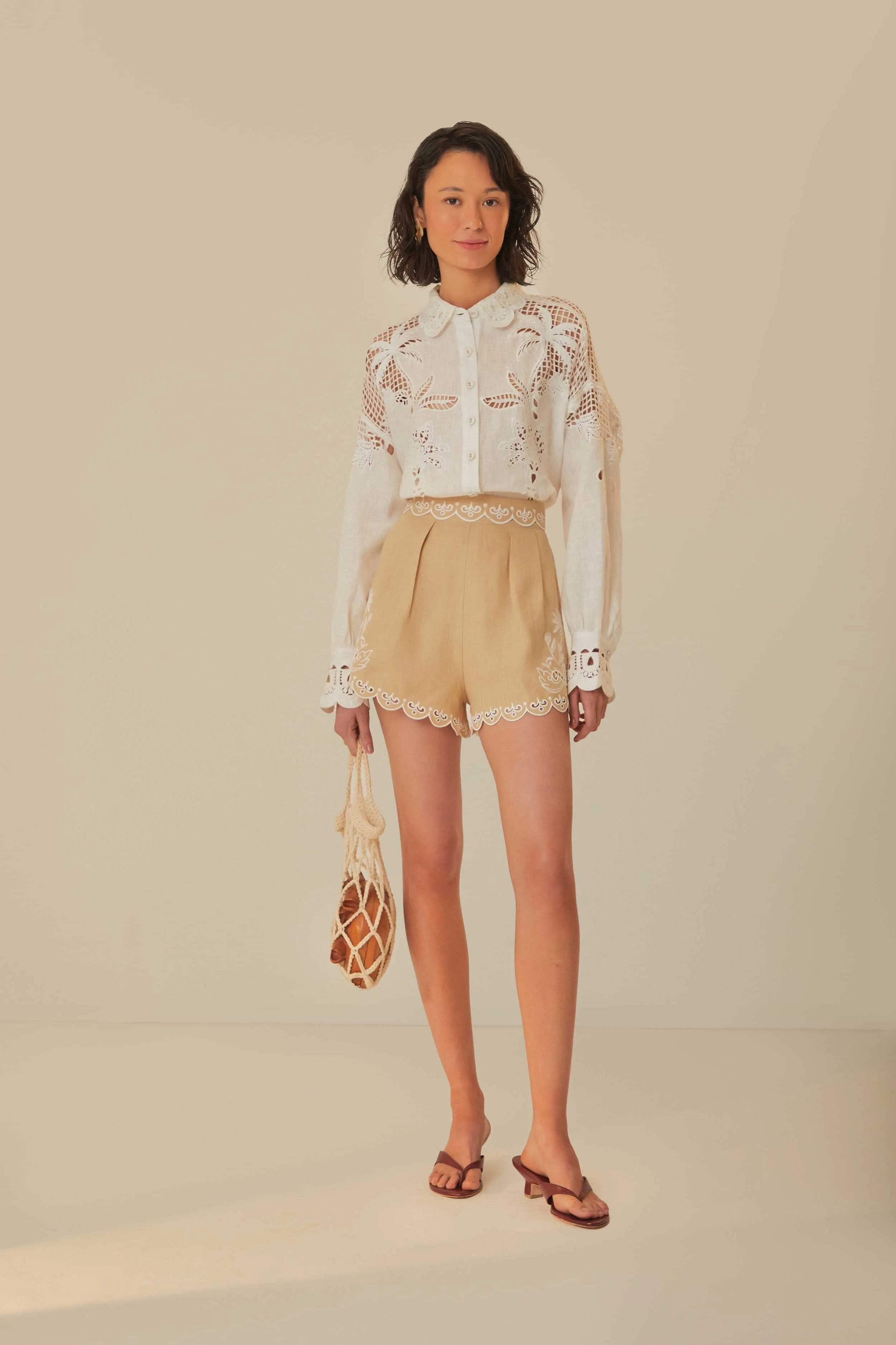 White Palms Richelieu Euroflax™ Premium Linen Shirt sold by FARM Rio product image thumbnail 2