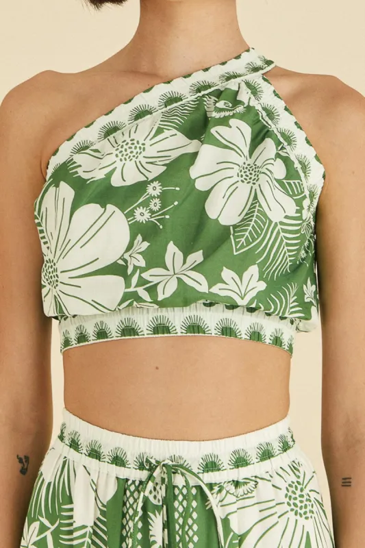 Off-White Macaw Elegance Crop Top sold by FARM Rio