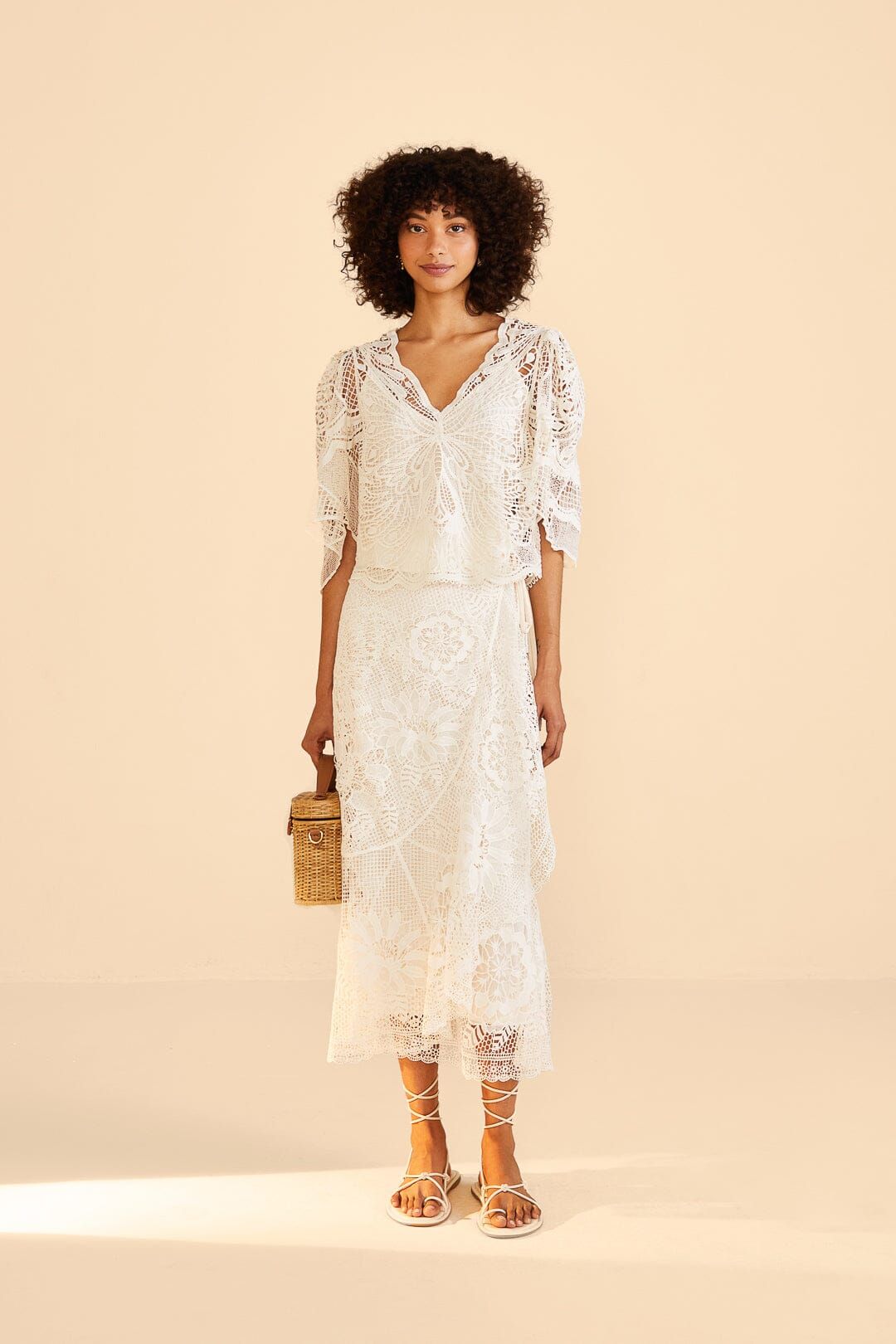 Off-White Butterfly Guipure Blouse sold by FARM Rio product image thumbnail 2