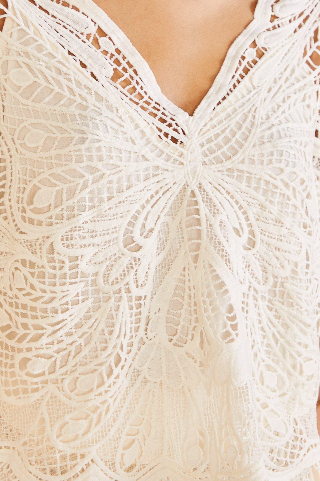 Off-White Butterfly Guipure Blouse sold by FARM Rio product image thumbnail 5
