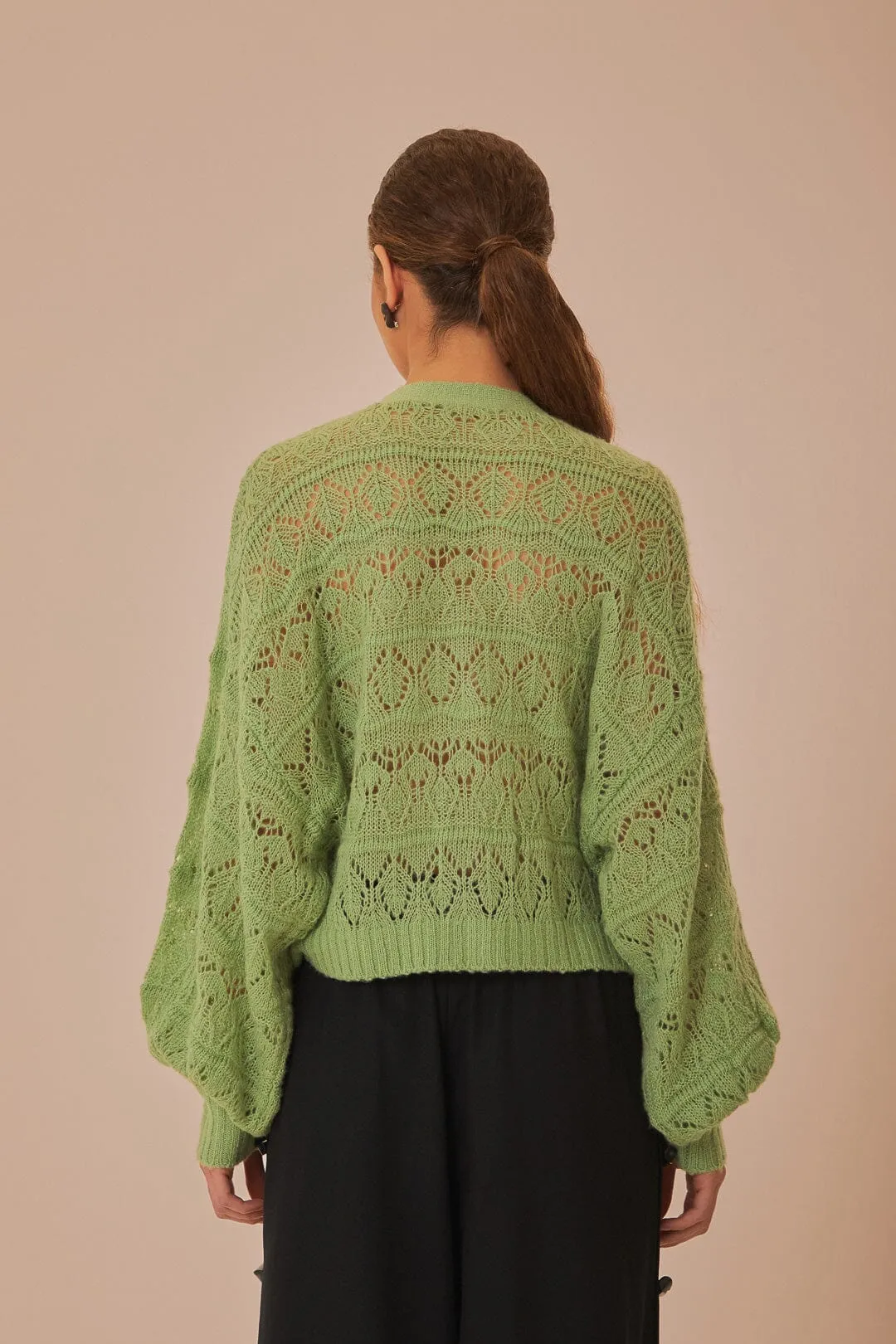 Green Textured Knit Cardigan sold by FARM Rio product image thumbnail 4