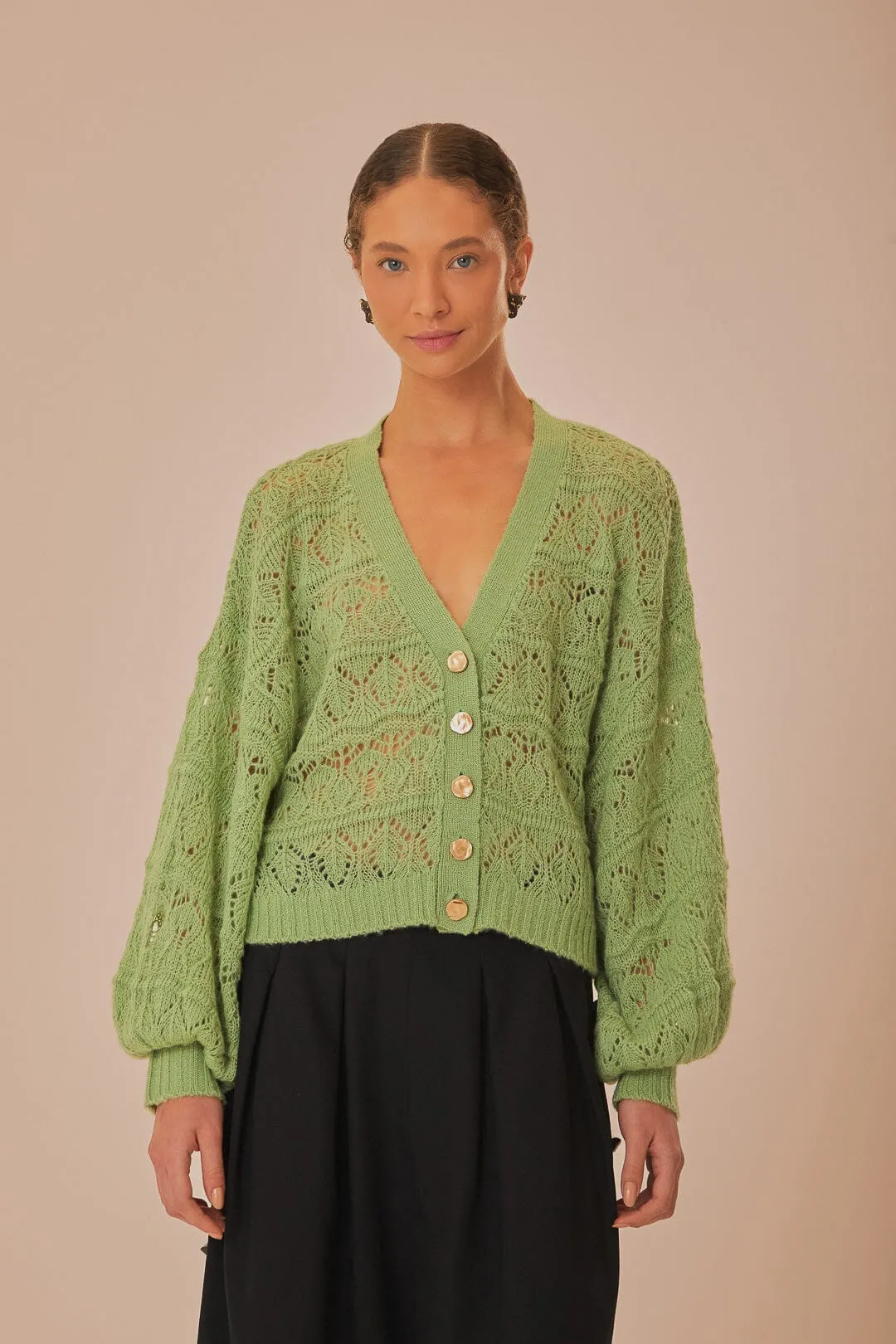 Green Textured Knit Cardigan sold by FARM Rio product image thumbnail 2