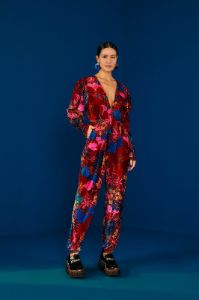 Red Wild Life Jumpsuit sold by FARM Rio