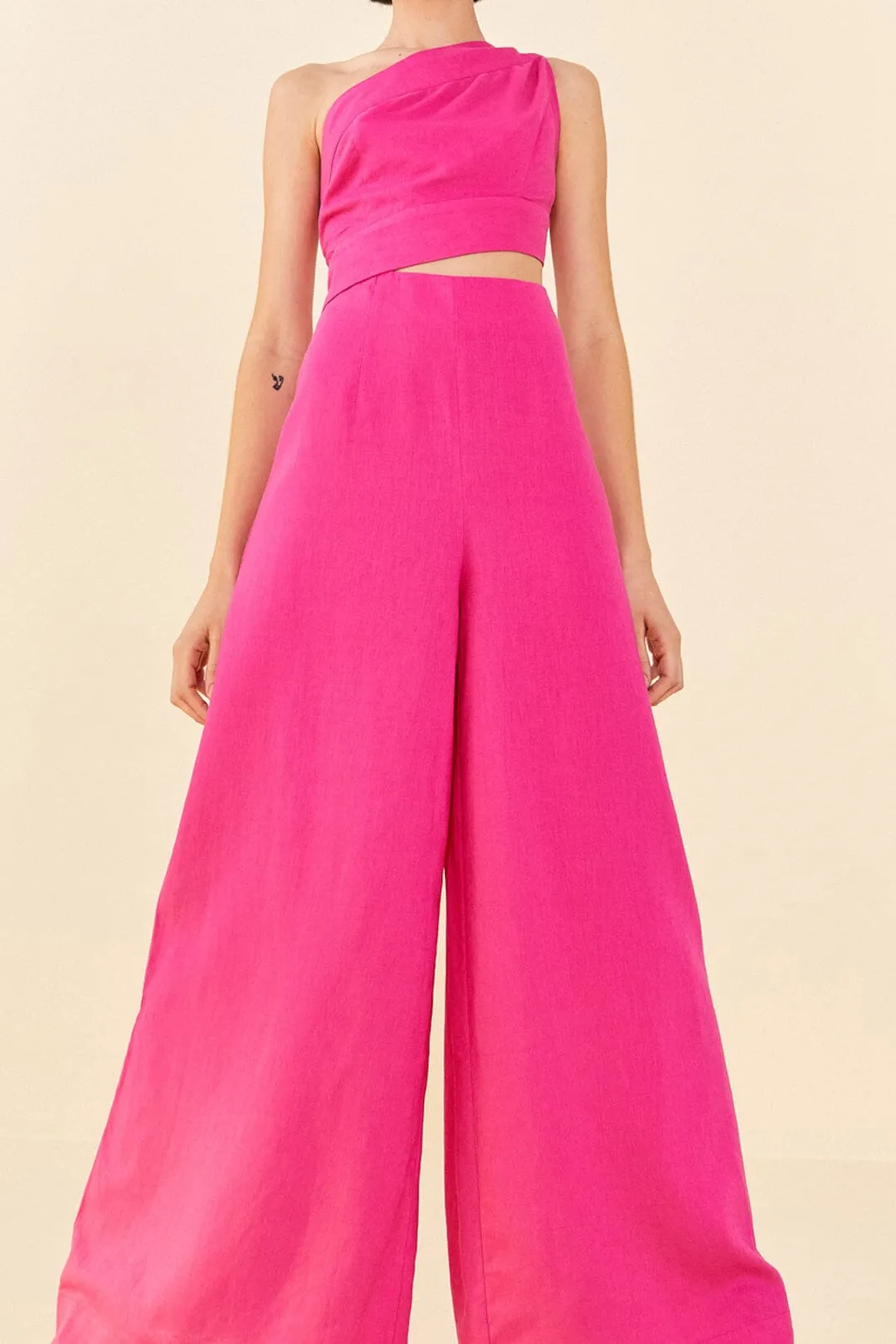 Pink One Shoulder Jumpsuit sold by FARM Rio product image thumbnail 2