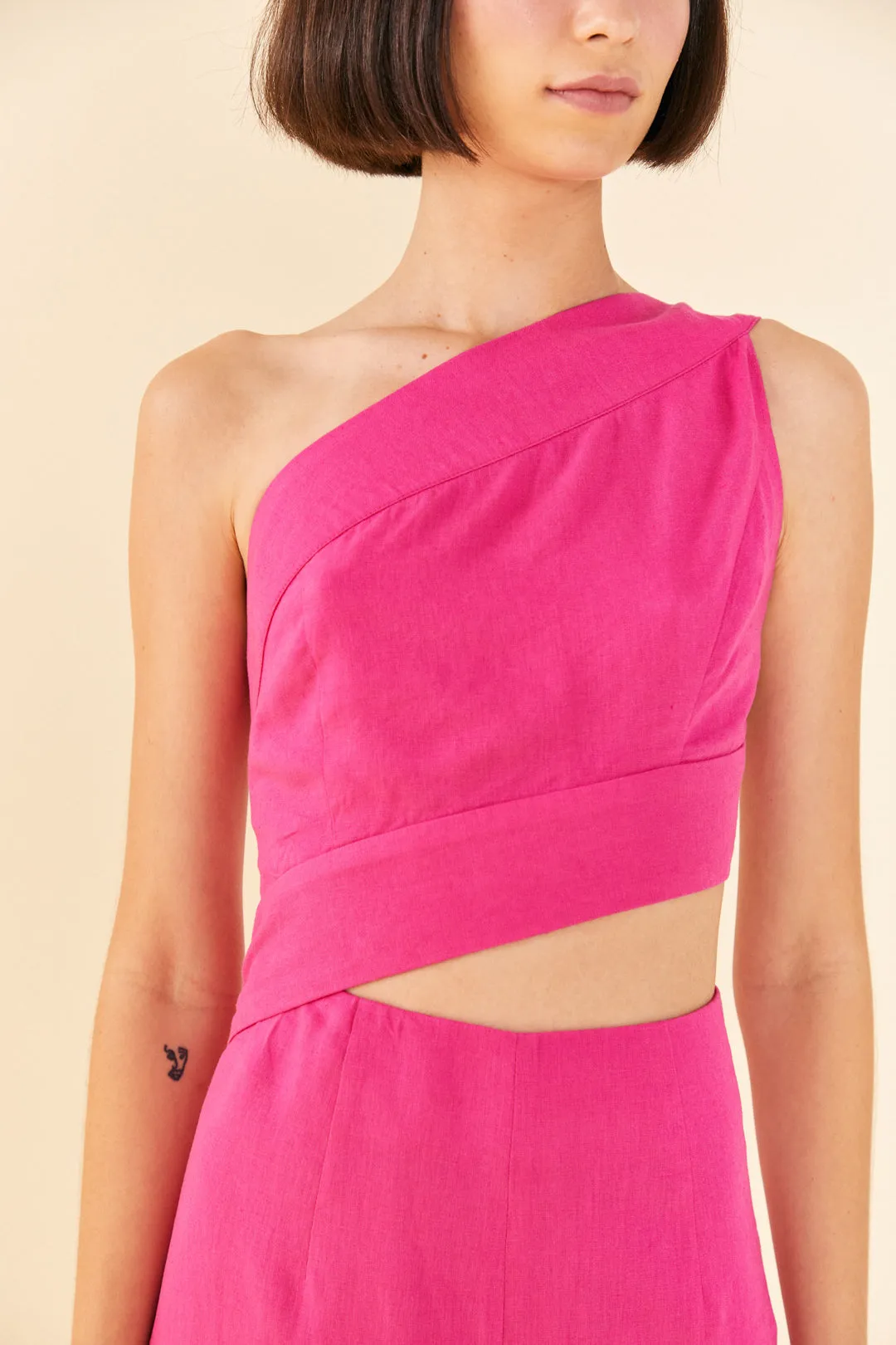 Pink One Shoulder Jumpsuit sold by FARM Rio product image thumbnail 4