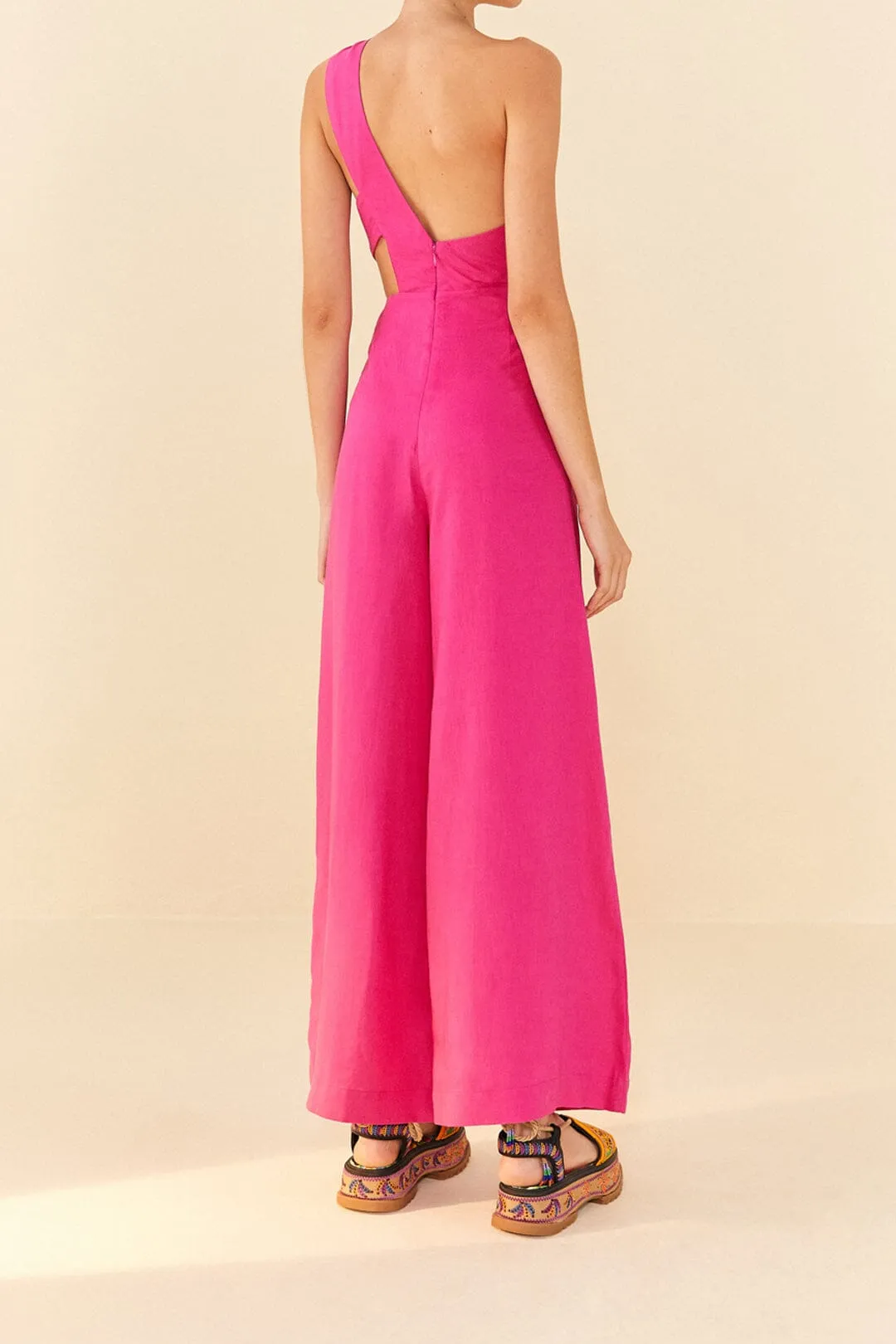 Pink One Shoulder Jumpsuit sold by FARM Rio product image thumbnail 3