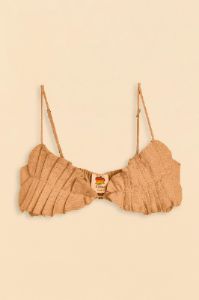 Beige Leaf Crop Top sold by FARM Rio